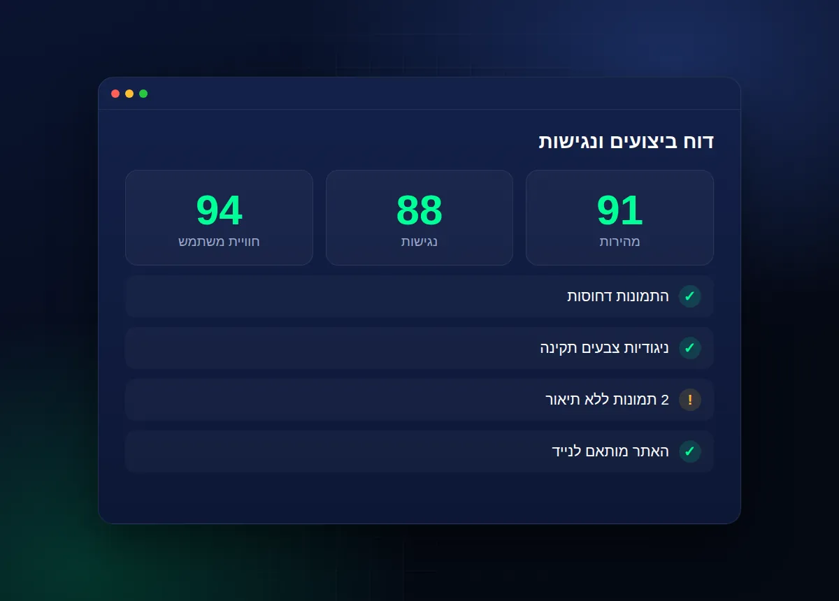 סורק ביצועים ונגישות אוטומטי